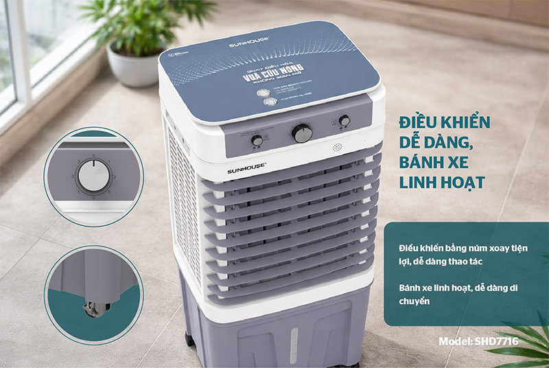 Điều khiển núm xoay tiện lợi, dễ sử dụng