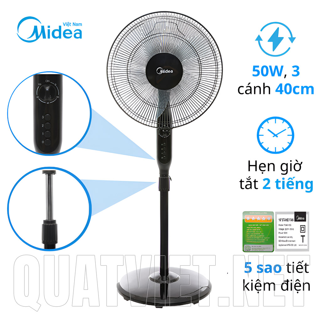 Tính năng của Quạt cây Midea FS40-15QR