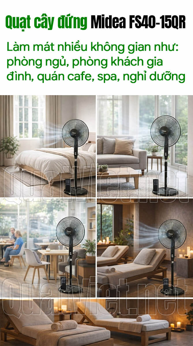 Quạt cây Midea FS40-15QR phù hợp để làm mát nhiều không gian