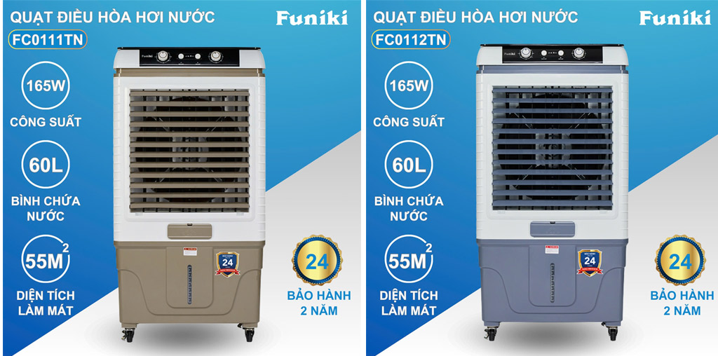 Quạt hơi nước Funiki 60 Lít - 165W FC0111TN và FC0112TN đa dụng