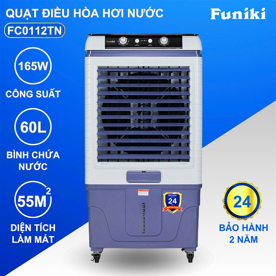 Quạt hơi nước Funiki FC0112TN với thông số 60 Lít - 165W - 55m2 - 4000m3/h