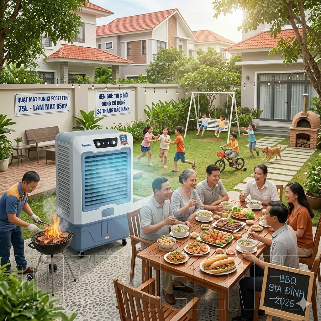 Quạt điều hòa hơi nước làm mát không khí Funiki FC0711TN làm mát sân chơi gia đình