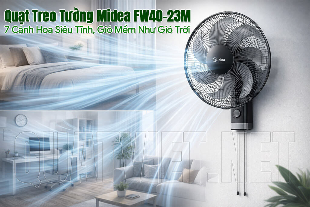 Quạt treo tường Midea FW40-23M 7 cánh gió mạnh
