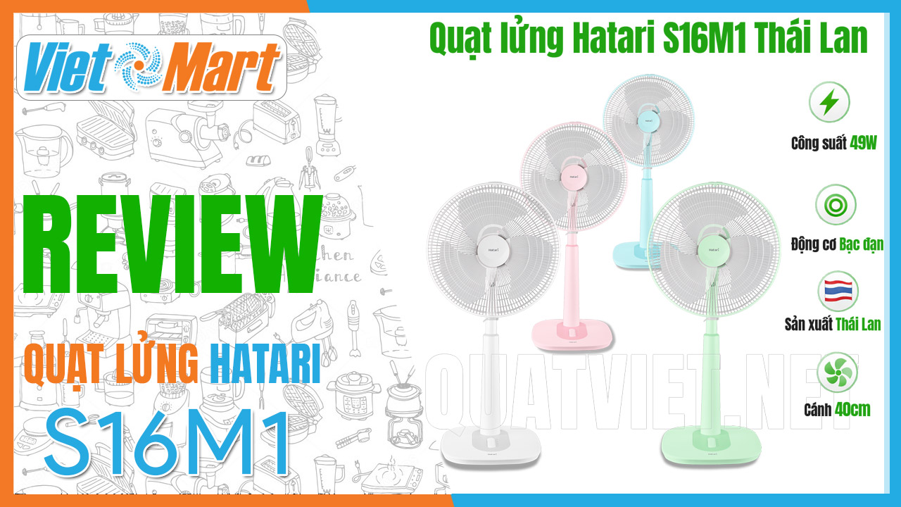 Review Quạt Lửng Hatari S16M1 Bạc Đạn Siêu Bền