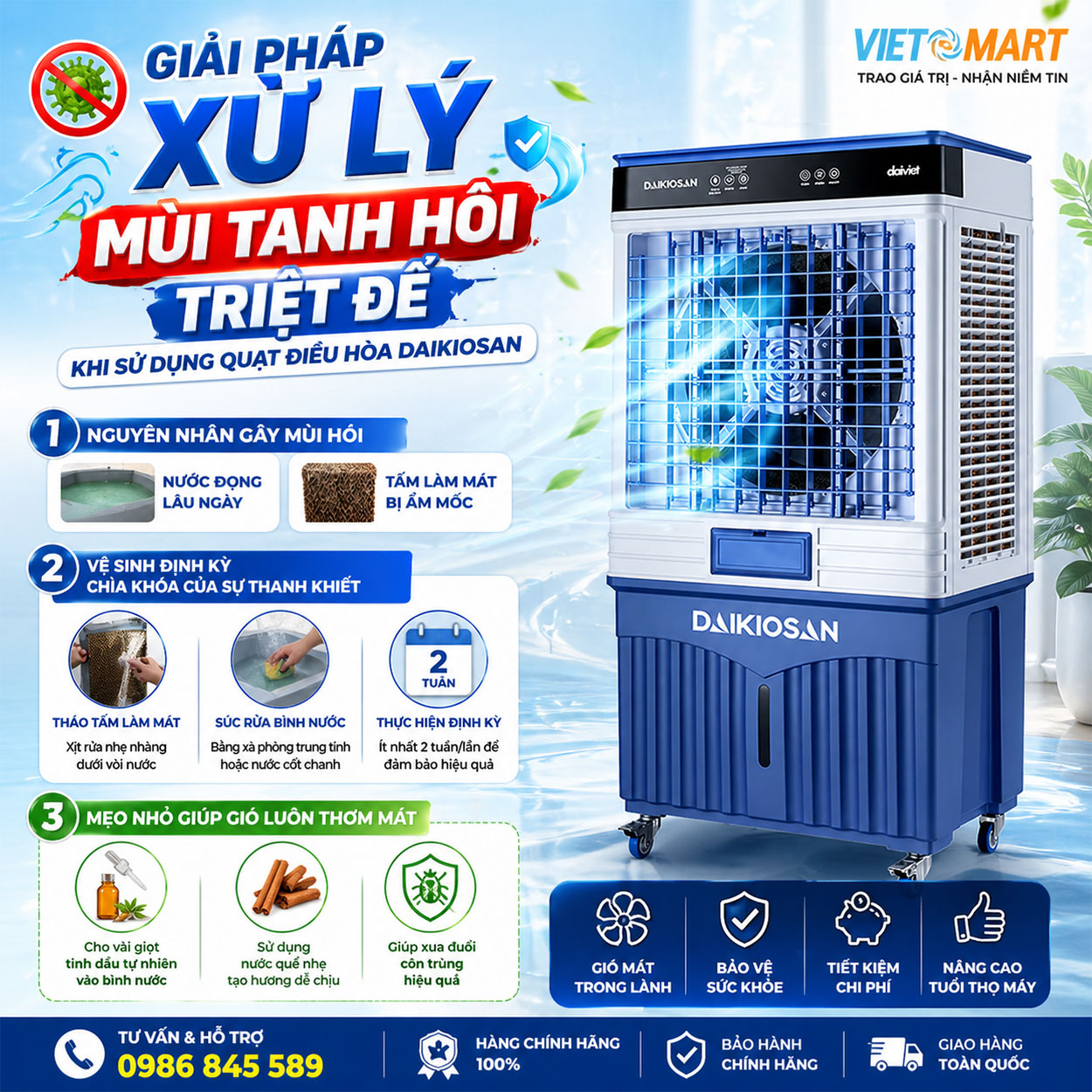 Giải pháp xử lý mùi tanh hôi triệt để khi sử dụng