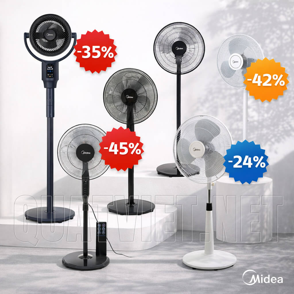 Quạt cây đứng Midea