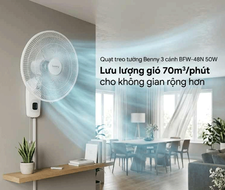 Thiết kế treo tường tiết kiệm diện tích, phù hợp không gian nhỏ và vừa