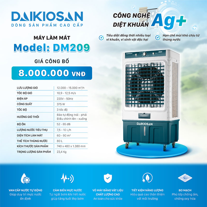 Máy làm mát không khí công nghiệp Daikiosan DM209