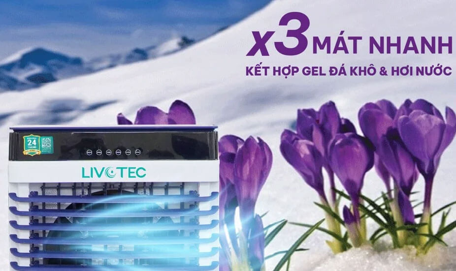 Công nghệ đá khô kết hợp hơi nước giúp làm mát sâu và dễ chịu hơn
