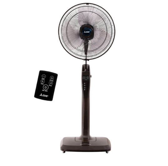 Quạt đứng Mitsubishi LV16-RB CY-BW màu nâu gây ấn tượng với thiết kế hiện đại, tông màu sang và kiểu dáng gọn đẹp, phù hợp nhiều không gian sống gia đình.