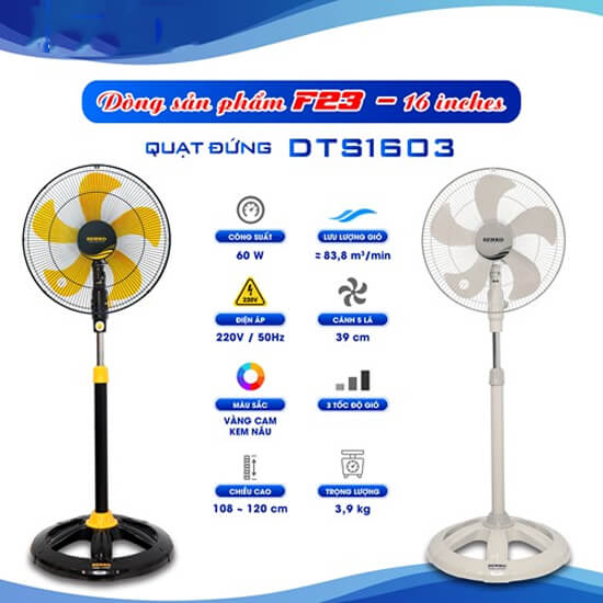 Quạt đứng senko dts1603 9 Quạt đứng Senko DTS1603 60W chính hãng