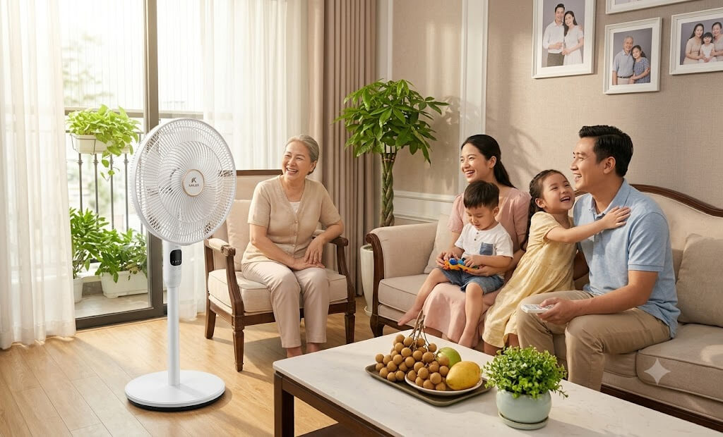 Quạt điện tử KAILER KL-0311 sở hữu thiết kế hiện đại phù hợp nhiều không gian sống